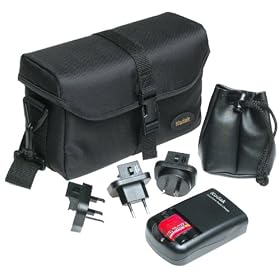 Kodak EasyShare Travel Kit, contents: EasyShare Rapid Charger, EasyShare Battery Pack, WW Plugs, Premium Bag,