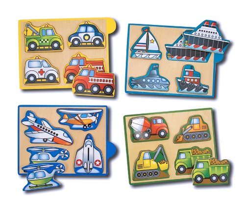 Melissa & Doug Vehicles Mini-Puzzle Pack