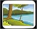 Decorated Mouse Pad with water, tree, 