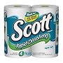 Scott Rapid-Dissolving Bathroom Tissue, 1-Ply, Unscented, Case Pack, Five - 4 Roll Packs, 800 Sheets Each (20 Rolls)