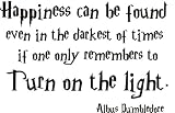 Harry Potter happiness vinyl wall quote sticker.Albus Dumbledore. Any colour. 90cm x 45cm