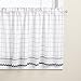 LORRAINE HOME FASHIONS Adirondack Tier Curtain Pair, 60 by 36-Inch, White/Black