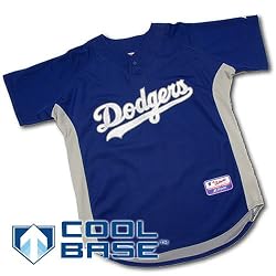 Los Angeles Dodgers Authentic MLB Cool Base Batting Practice Jersey (Royal) by Majestic Athletic