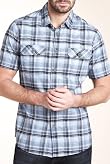 North Coast Pure Cotton Dobby Checked Shirt [T25-4286N-S]