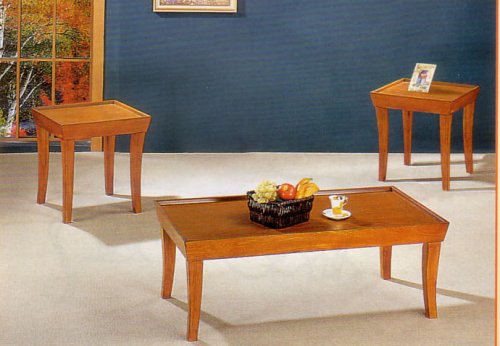 BEAUTIFUL CHERRY FINISH 3-PC TABLE SET