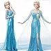 Frozen Snow Queen Elsa Adult Gem Jewel Costume Cosplay Dress with Gloves Size M