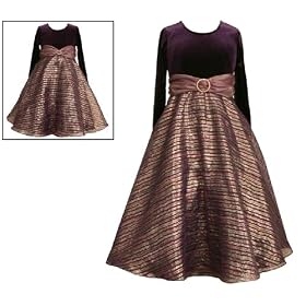 51Q0Yrk2Z6L. AA280  Bonnie Jean Girls 7 16 PLUM PURPLE VELVET IRIDESCENT METALLIC SHEER OVERLAY RHINESTONE BUCKLE Special Occasion Wedding Flower Girl Holiday Pageant Party Dress