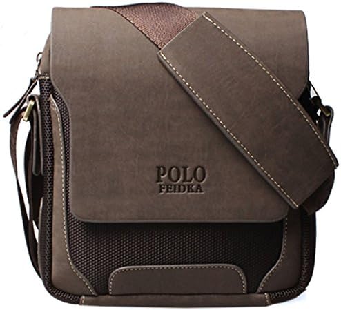 Aibag Men's Leather Causal Soft Dull Polish briefcase Polo Bag Handbag