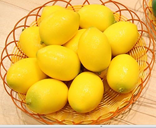 Pack of 10 Large Artificial Simulation Yellow Lemon Fake Fruit Props Toys Home Party Christmas Decor lifelike ( 10CM SIZE, Smae as real one)