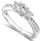 1/2ct TW Three-Stone Round Brilliant Diamond Engagement Ring in 14Kt Gold