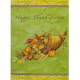 "Happy Thanksgiving" Cornucopia Large Garden Porch Flag 28" X 40" Banner Autumn Fall