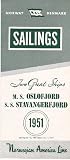 Eastbound Sailing Schedule M.S. Oslofjord and S.S. Stavangerfjord