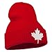 Canada Maple Leaf Embroidered Long Beanie - Red