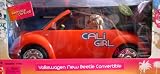 Barbie Cali Girl REMOTE CONTROL VOLKSWAGEN New Beetle Convertible Vehicle & Doll w Working Headlights! (2005 RADIO SHACK)