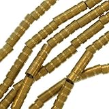 Gold Tone Solid Brass 16mm Ridge Tube Beads 16 Inch Strand