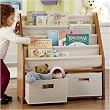 Sling Bookshelf With Storage Bins Natural