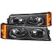 Anzo USA 511036 Chevrolet Avalanche/Silverado Black Crystal Lens Parking Light Assembly - (Sold in Pairs)
