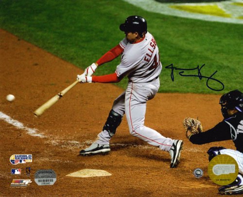 Jacoby Ellsbury Boston Red Sox - World Series Swinging - Autographed 8x10 Photograph