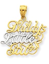 14k and Rhodium Daddys Little Girl Pendant