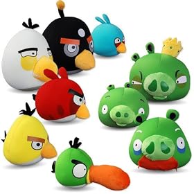 Lujex(TM) Set of 9 Angry Birds Micro Bead Soft Plush Bird and Pig Doll iPhone Game Toys