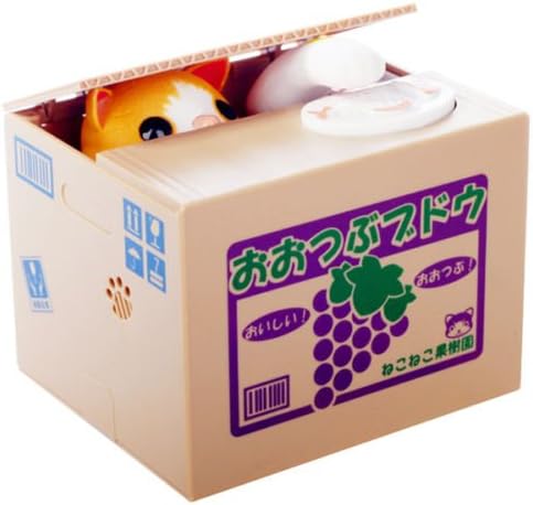 Chatora Cat Itazura Automated Kitty Cat Steal Coin Piggy Bank savings box