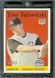 2007 Topps Heritage Baseball Card # 263 Troy Tulowitzki RC - Rookie Card ? Colorado Rockies - Mint Condition - In Protective Display Case
