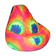 Print and Plush Bright Tye Dye Extra Large Size Bean Bag Chair By Elite Furniture