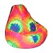 Print and Plush Bright Tye Dye Extra Large Size Bean Bag Chair By Elite Furniture