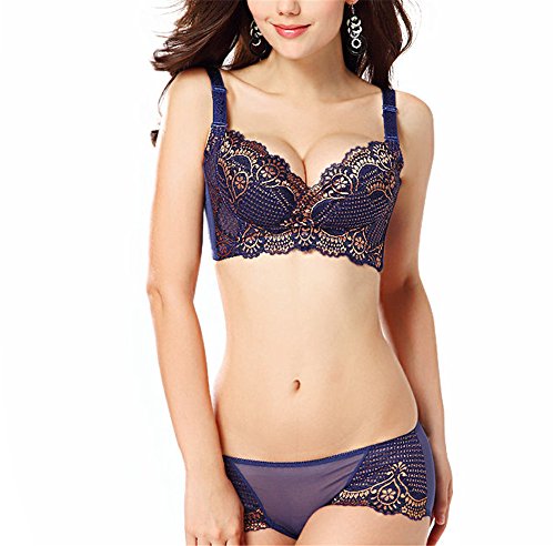 Women Push up Underwire Padded up Embroidery Lace Bra Set Brassiere 34b-40e Ayswx009