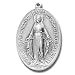 Sterling Silver Large Miraculous Medal Mother of God St. Mary with 27" Stainless Steel Chain in Gift Box
