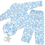 Light Blue Polar Bear Flannel Pajamas for Women