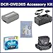 Sony DCR-DVD305 Camcorder Accessory Kit includes: 638002 Tape/ Media, SDM-109 Charger, SDNPFP50 Battery, ZELCKSG Care & Cleaning, ST80 Case