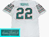 Mercury Morris Autographed Miami Dolphins White Throwback Football Jersey with 17-0 Inscription