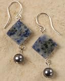 Pearl and Denim Lapis Earrings