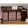 Stork Craft Portofino 4-in-1 Fixed Side Convertible Crib and Changer, Espresso