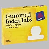 Avery Gummed Index Tabs, Round, Gray Cloth, Box Of 25