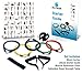 BONROB 12PCS Resistance Bands Set, Including 5 Exercise Bands, 1 Door Anchor, 2 Hand Straps, 2 Foot Ankle Straps, Exercise Guide Book & Waterproof Travel Bag