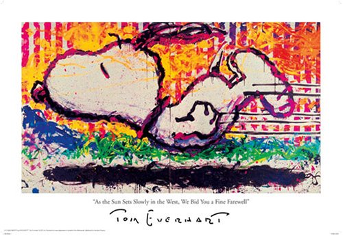 Poster (Kunstdruck auf hartem Papier) Tom Everhart Float - Snoopy Peanuts Charlie Brown Hund Kunst Expressionismus - Maxiposter - Größe 91,5 x 61 cm