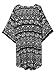 Persun Women Dark Blue Tribe Pattern 3/4 Sleeve Loose Kimono, Blue, Large