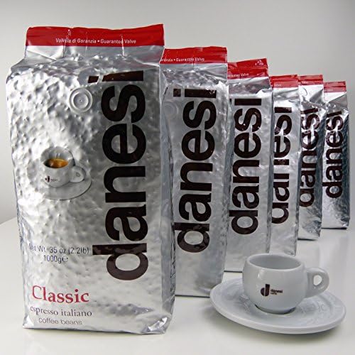 Danesi Caffe Classic Classico Espresso Beans (6 x 2.2 lbs bag + cup)