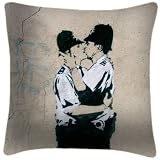 We Love Cushions Kissing Coppers Banksy Inspired Cushions