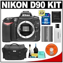 Nikon D90 Digital SLR Camera Body + 16GB Memory Card + Nikon EN-EL3e Battery + Case + Cameta Bonus Accessory Kit