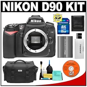 Nikon D90 Digital SLR Camera Body + 16GB Memory Card + Nikon EN-EL3e Battery + Case + Cameta Bonus Accessory Kit