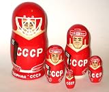 NHL Hockey Russian * or Any Team your choice Russian Nesting doll 5 pcs / 6-7 in * nhl.ch.russ