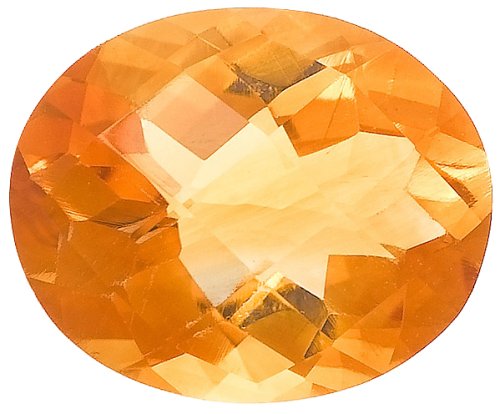 11x9mm Oval Checker-Cut Madeira Citrine Loose Gemstone