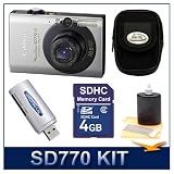Canon Powershot SD770 IS 10MP Digital ELPH Camera - Best Selling Super-Savings Bundle