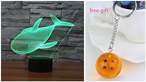 3d Night Lamp Colorful Whale Shape Touch Control Light 7 Colors Change USB LED for Desk Table with Multicolored USB Powered Home Decoration Best Gift