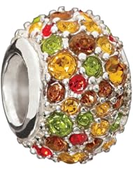 Authentic Chamilia Charm "Jeweled Kaleidoscope" Fresco-Umber, Verde, Chianti Swarovski 2025-0785