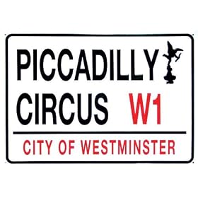 PICCADILLY CIRCUS LONDON RETRO METAL ADVERTISING SIGN