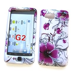 HTC G2 / Vision (T-Mobile) Snap On Protector Hard Case "Artistic Purple Flowers" Design